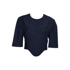 Stella McCartney Navy Blue Linen Blend Corset Top M