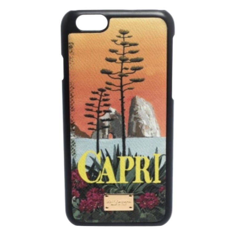 Dolce & Gabbana Multicolor Capri Print Leather iPhone 6 Case im Angebot