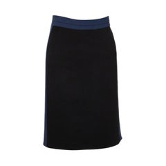 Diane Von Furstenberg Black & Blue Knit Panel Marta Framed Skirt L