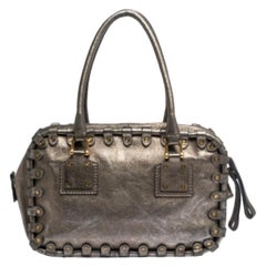 Valentino Metallic Leather Studded Satchel