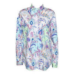 Etro Multicolor Paisley Printed Stretch Cotton Button Front Shirt L