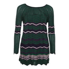 M Missoni Green Pointelle Knit Long Sleeve Top S