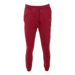 Vetements Brick Red Cotton Embroidered Logo Detail Track Pants M