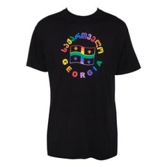 Vetements Black Cotton Rainbow Georgia Flag Print T Shirt S