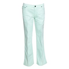 Roberto Cavalli Light Green Denim Straight Leg Jeans L