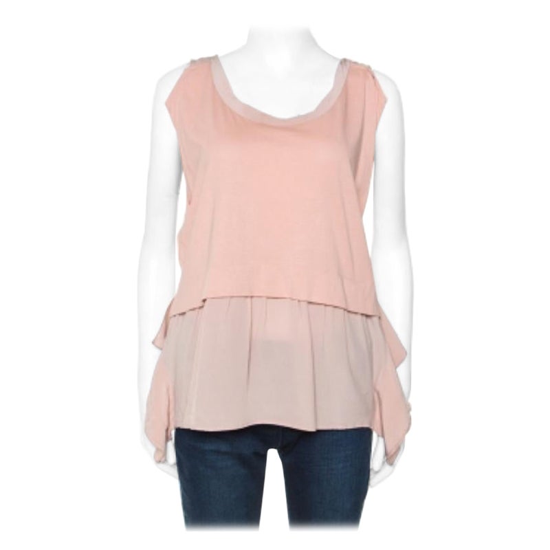 Miu Miu Dusky Pink Cotton and Silk Tunic S en venta