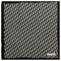 Christian Dior Black Monogram Cotton Scarf