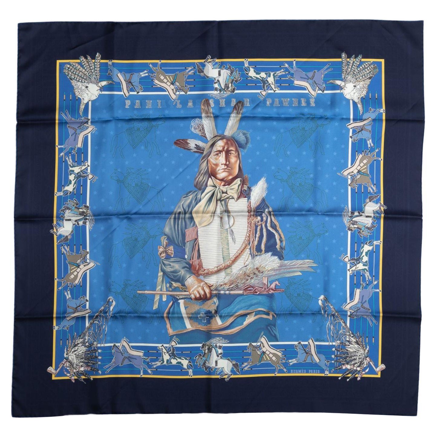 Hermès Lim. Ed. Pawnee Pañuelo Bandana Nuevo en Caja en venta