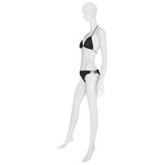 Bikini nero di Gucci by Tom Ford con minuteria dorata "G", P/E 2001