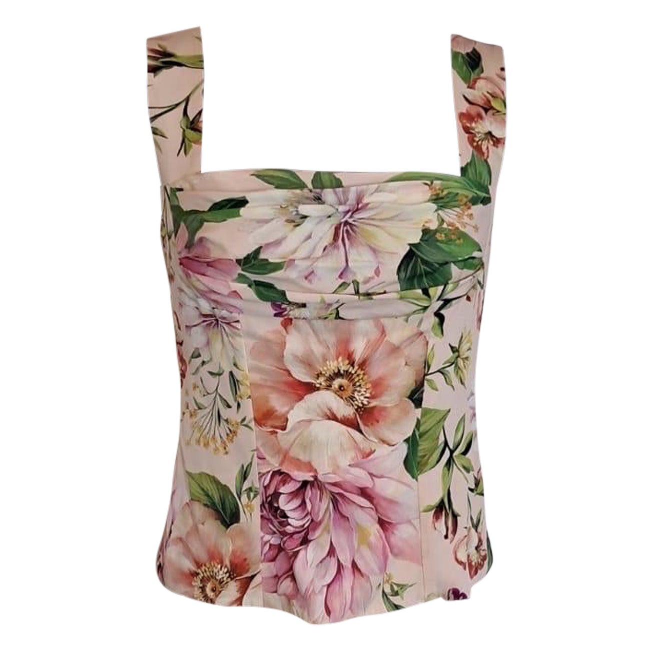 Dolce & Gabbana Top rosa con motivo floreale. in vendita