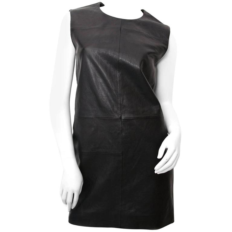 Saint Laurent Mondrian Leather Shift Dress at 1stDibs