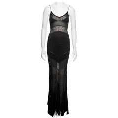 Christian Dior by Joh Galliano Maxi abito in maglia a punta nera, SS 2004