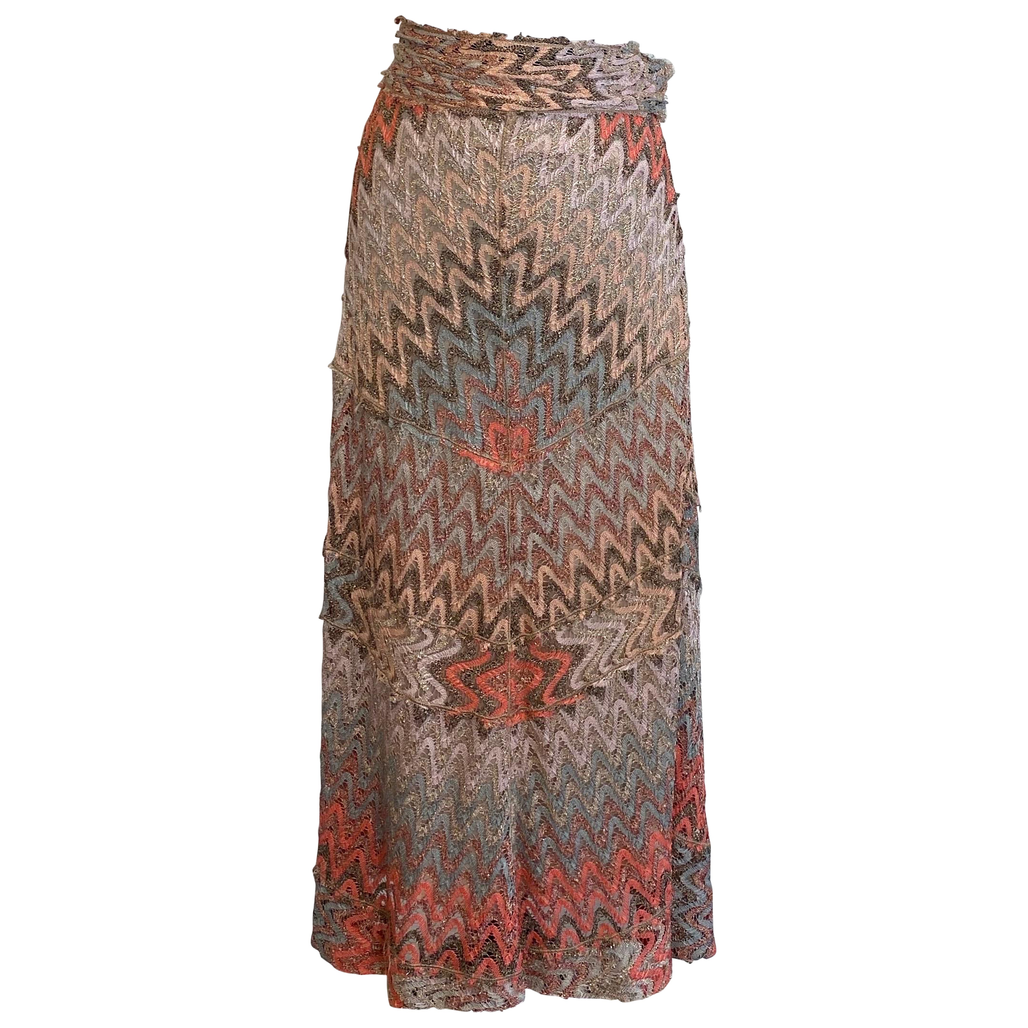 Falda Missoni con cinturón rosa en venta
