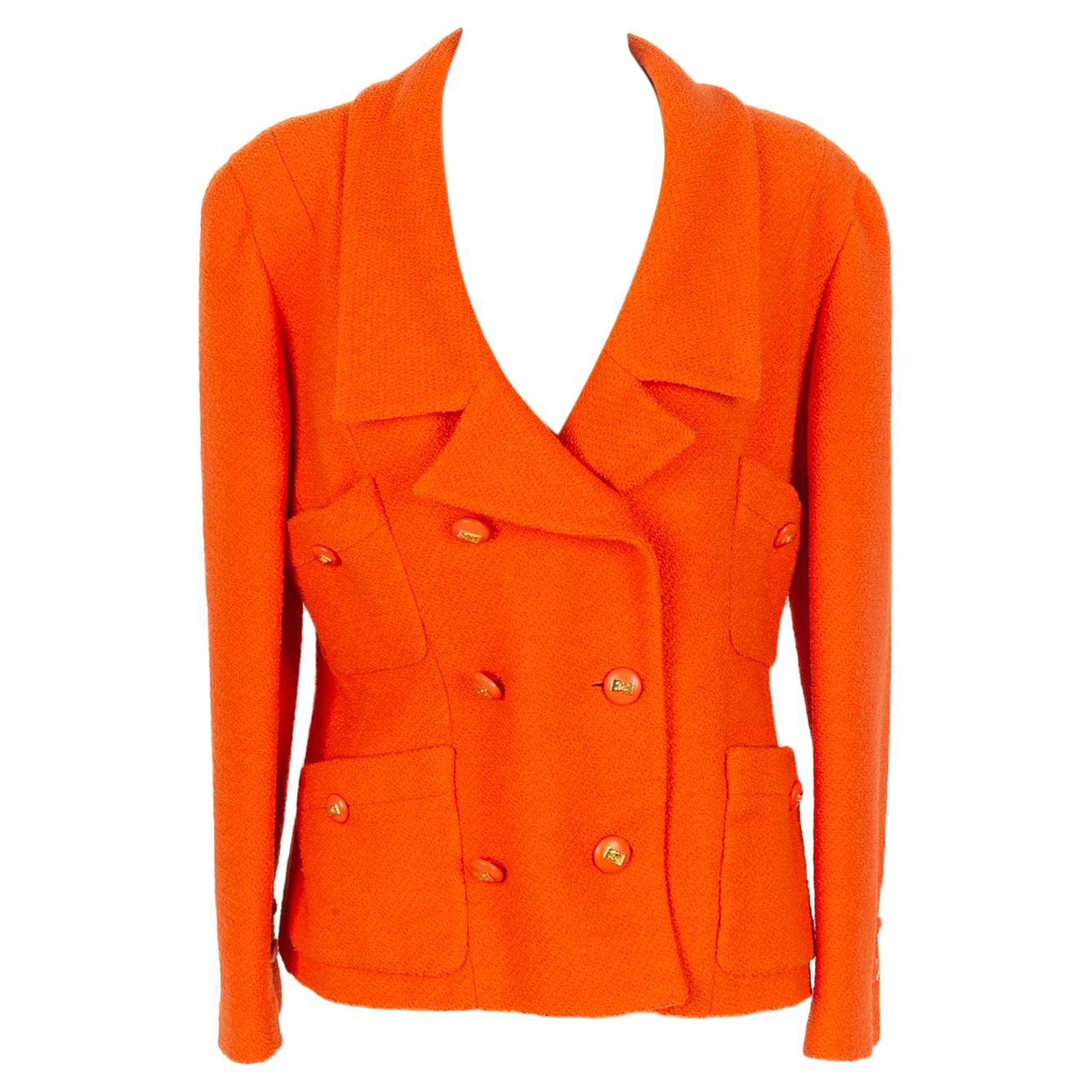 Giacca arancione Chanel anni '90 in vendita