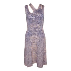McQ by Alexander McQueen Crocodile Patterned Jacquard Fit and Flare Dress XS