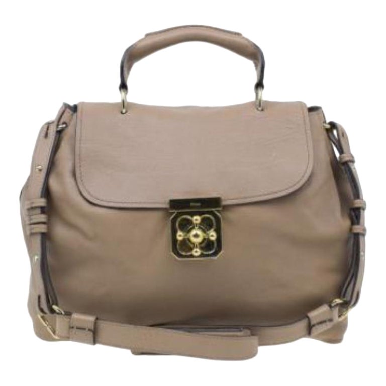 Chloe Beige Leather Elsie Satchel en venta