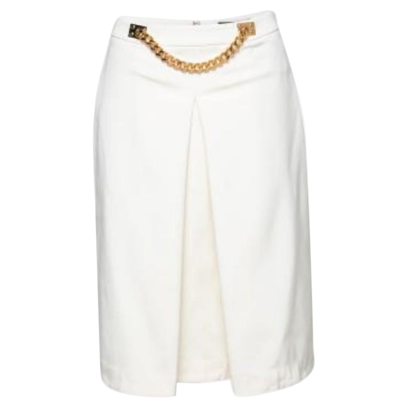 Sophie Hulme Gonna in gabardina stretch impreziosita da catene e pieghe invertite M. I. in vendita