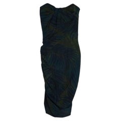 Lanvin Palm Leaf Print Cocktail Dress S