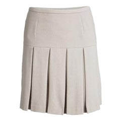 Ermanno Scervino Beige Wool Pleated Mini Skirt S