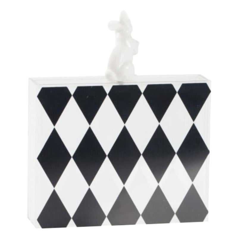 Cecilia Ma - Pochette a forma di coniglio in acrilico con stampa a diamante nero in vendita
