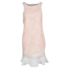 Ermanno Scervino Peach Ombre Embossed Jacquard Ruffled Bottom Sleeveless Dress M