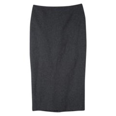 Ermanno Scervino Grey Wool Midi Pencil Skirt M