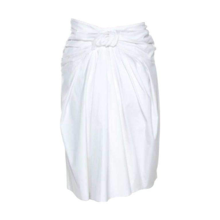 Christian Dior Boutique White Cotton Bow Detail Skirt S im Angebot