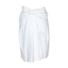 Christian Dior Boutique White Cotton Bow Detail Skirt S