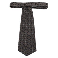 Gianfranco Ferre Vintage Brown Jacquard Silk Tie