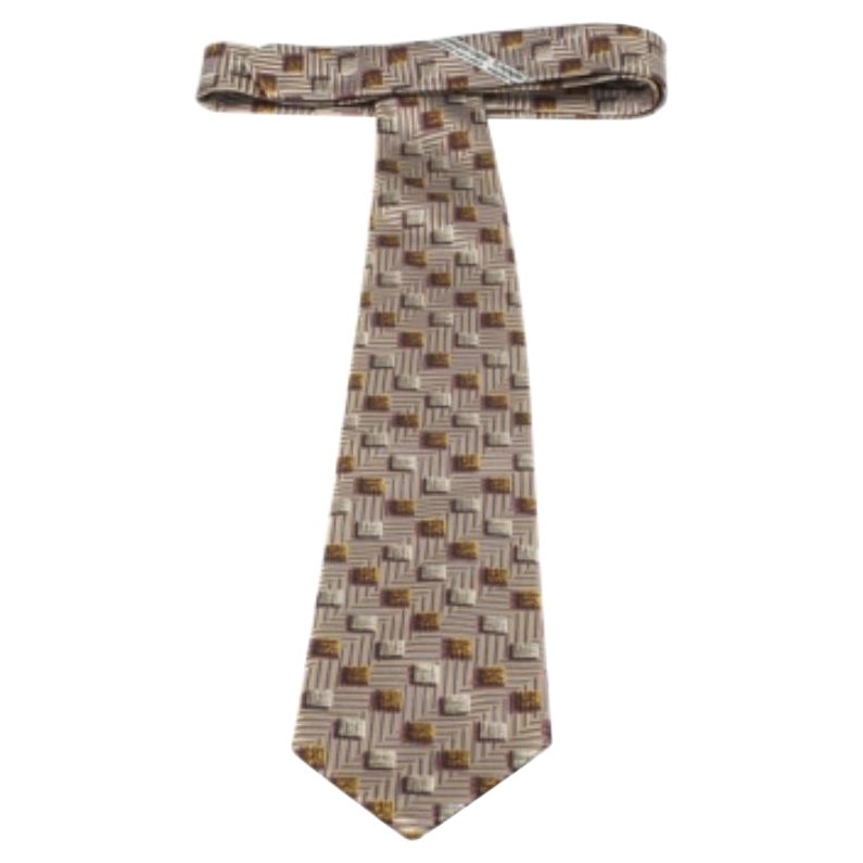 Ermenegildo Zegna Vintage Multicolor Silk Jacquard Traditional Tie