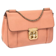 Chloe Orange Leather Medium Elsie Shoulder Bag