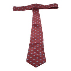 Lanvin Red Printed Silk Tie