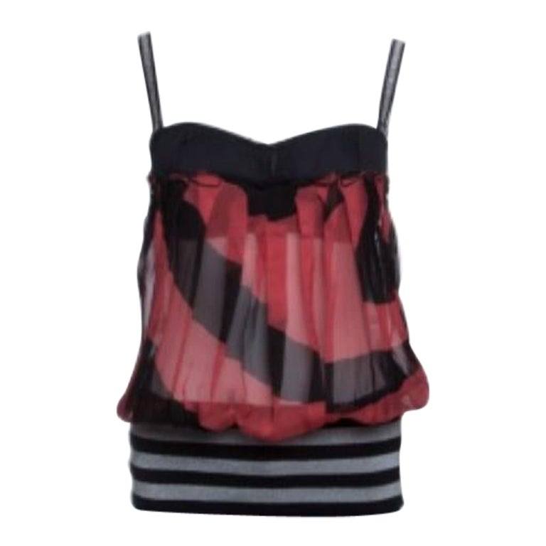 GF Ferre - Top bustier senza maniche in maglia lurex a righe multicolor S in vendita