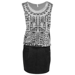 Faith Connexion Abstract Print Jersey Mesh Back Sleeveless Tank Dress M
