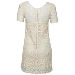 Sea Cream Battenburg Lace Shift Dress XS