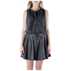 Yigal Azrouel Jet Optic Paisley Embroidered Lace Crop Top M