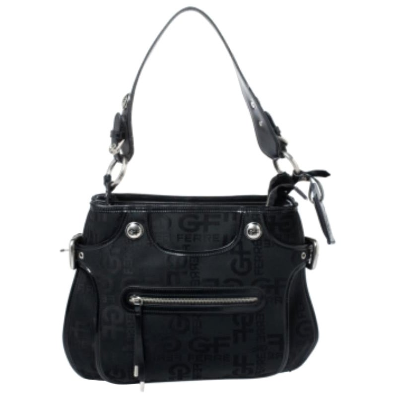 GF Ferre Nero Firma la Zip frontale Hobo in vendita