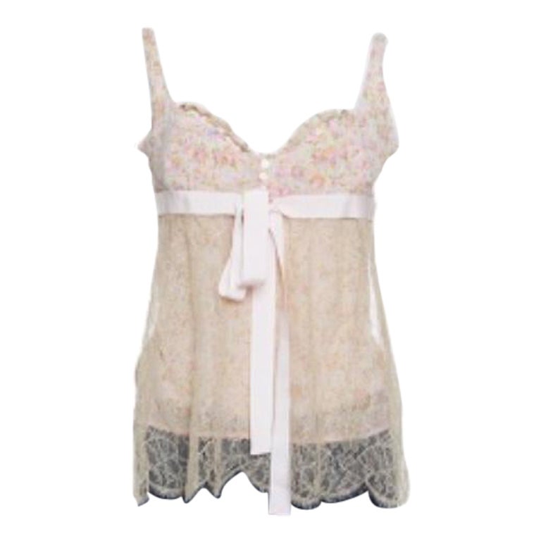 Red Valentino Floral Print Lace Overlay Camisole M in vendita