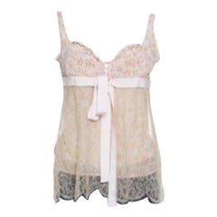 Red Valentino Floral Print Lace Overlay Camisole M