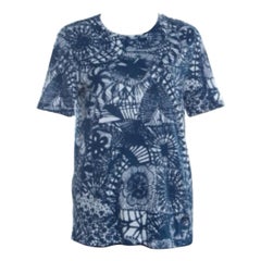 Tory Burch Baltic Sea Blue Dreamcatcher Print Pima Cotton T-Shirt M