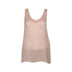 Chloe Beige Lace Sleeveless Top M