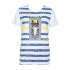 Gianfranco Ferre Striped Cotton Printed Crew Neck T Shirt M