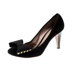 Chloé Black Suede Bow Pumps Size 39.5