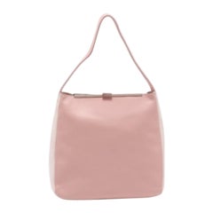 Furla Pink Blush/White Leather Frame Lock Tote