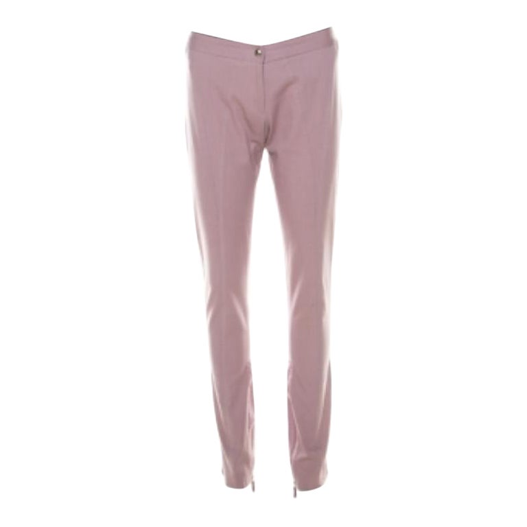 Ermanno Scervino Lavender Cotton Stretch Tapered Trousers M im Angebot