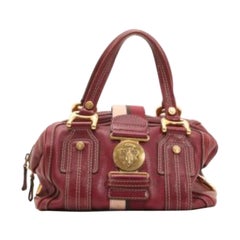 Gucci Maroon Leather Aviatrix Medium Boston Satchel