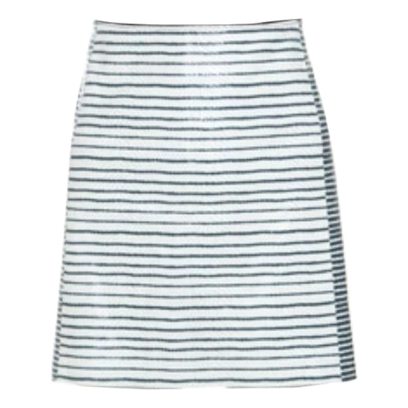 Tory Burch Gonna in pelle a righe bicolore M. I. in vendita