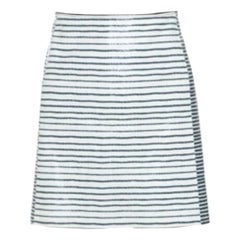Tory Burch Bicolor Striped Leather Sorrel Skirt M