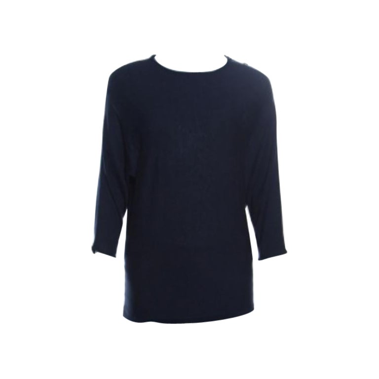 CH Carolina Herrera Maglia blu navy con bottoni dorati e dettaglio manica dolman XS