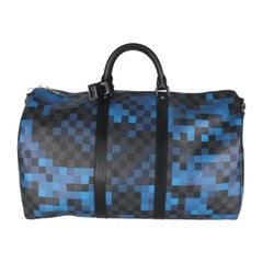 Louis Vuitton Blue Damier Graphite Canvas Pixel Canvas Keepall Bandouliere 50